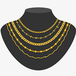 黄金项链矢量插画