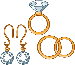 戒指钻戒耳坠珠宝海报素材