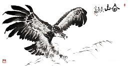 传统水墨鹰图