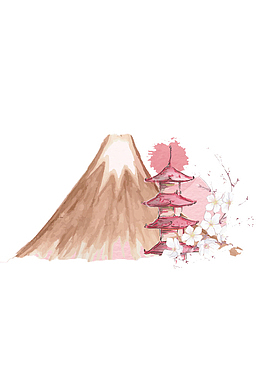 山上亭间的樱花