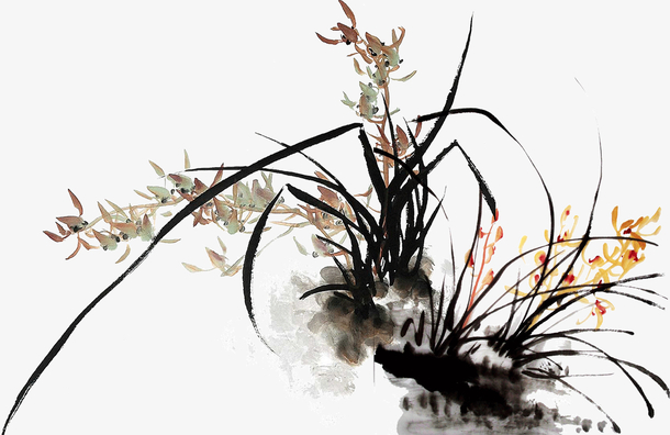 水墨画叶子树素材免费下载_觅元素