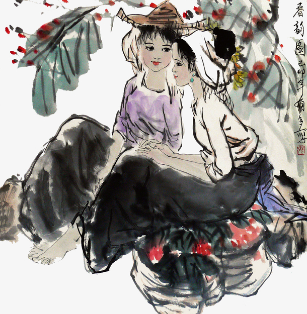 傣族春韵图素材免费下载_觅元素