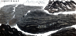 西域风情水墨画