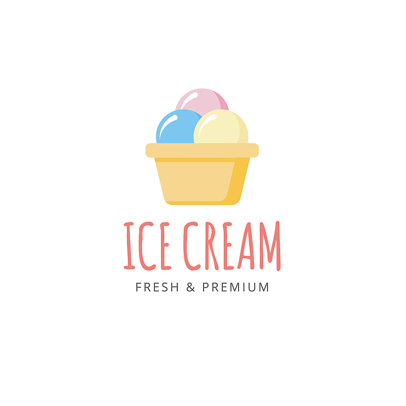矢量可爱彩色冰淇淋标识