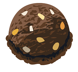 手绘卡通美味巧克力冰激凌球