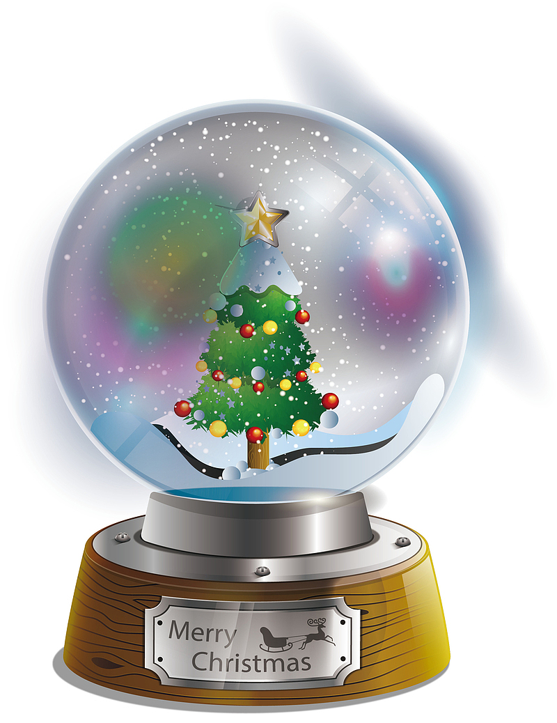 美丽光效圣诞树水晶球