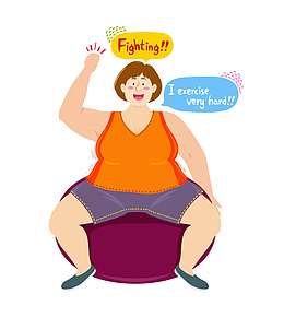 坐在瑜伽球上的女孩图