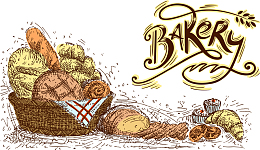 手绘西式早餐面包