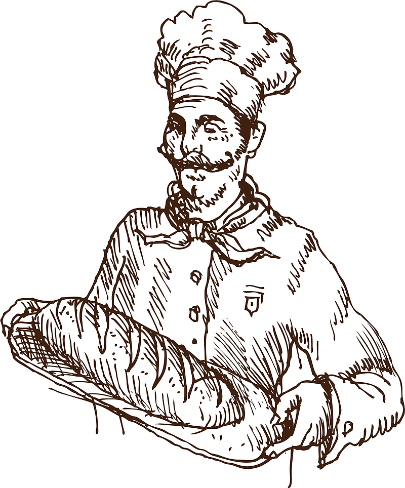 素描面包师和面包