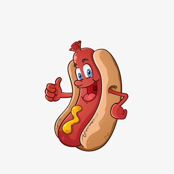 卡通点赞的热狗素材免抠素材免费下载_觅元素51yuansu.com