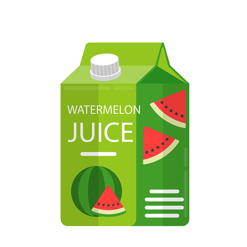 绿色西瓜汁饮料瓶