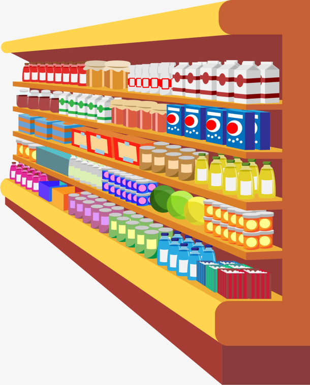 超市饮料货架简笔画图片