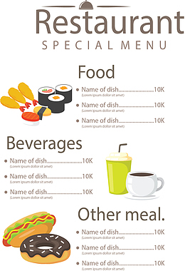 快餐餐馆菜单模板