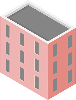 矢量图粉色建筑俯瞰图