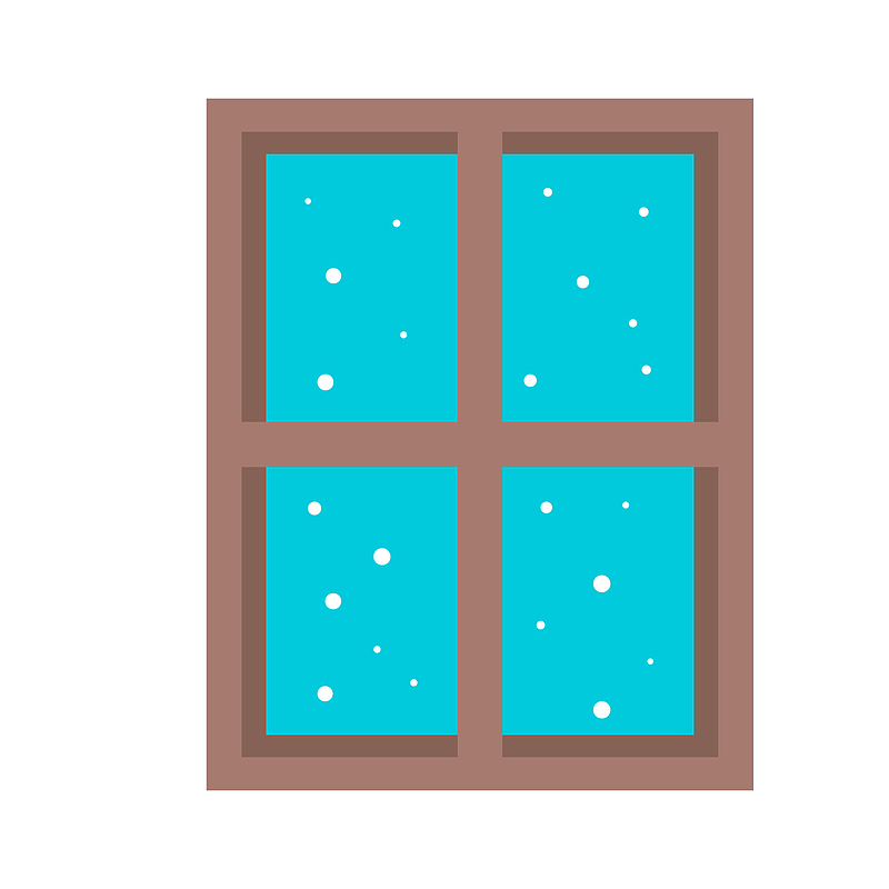 灰蓝色窗户外的雪花