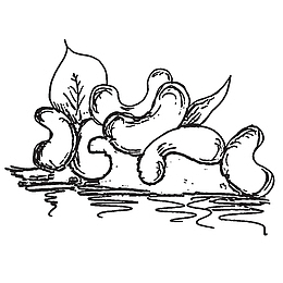 手绘一堆腰果零食插画免抠
