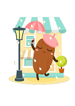 碧根果卡通创意图