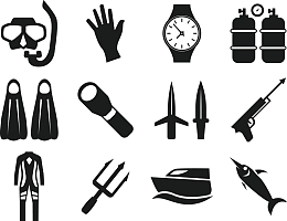 创意插画彩绘位图图形装备游泳时