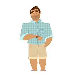 卡通强壮的男士矢量图