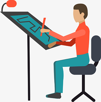 卡通演讲培训人物插画