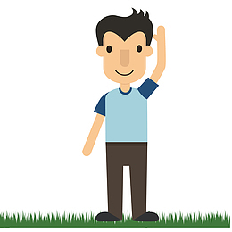 卡通手绘人物手势矢量素材