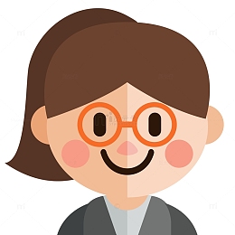 卡通微笑的商务女性