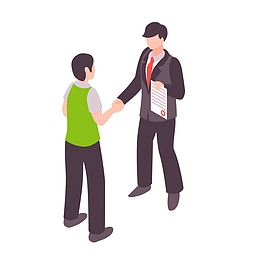 商务握手男子矢量图