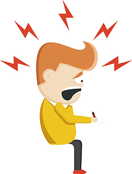 矢量卡通工作到恼火的总经理插画