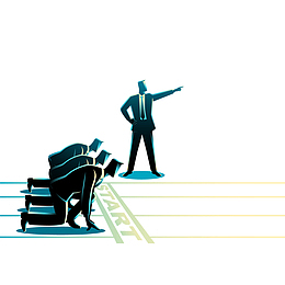 起跑线上的商务人物