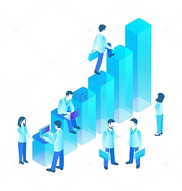 .5D商务科技立体办公人物插画