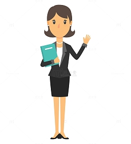手绘卡通商务女士