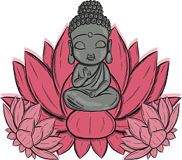 粉色莲花手绘佛像