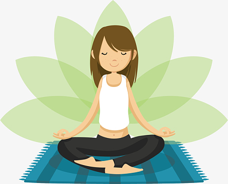 绿色莲花静坐瑜伽