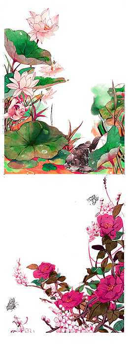 手绘莲花