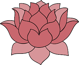 手绘红色莲花