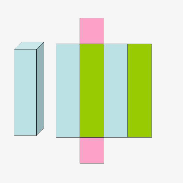 立体方体平面长方体展开对比装饰