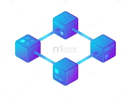 2.5D立体云存储插画图标