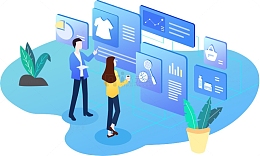 商务2.5D立体风格网络销售分析