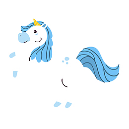 蓝色可爱的天使马PNG