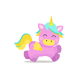 卡通紫色的天使马免抠素材
