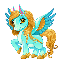 卡通独角兽矢量图下载