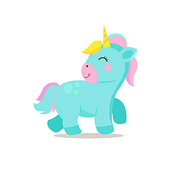 蓝色的天使马免抠素材