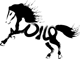 线条勾勒的骏马