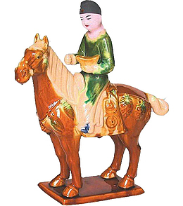 唐三彩骑马