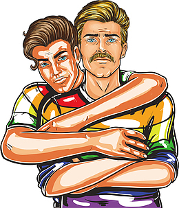 搂在一起的男人