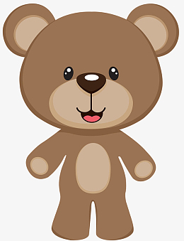 手绘呆萌小熊免抠图