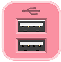 粉色矢量多功能USB