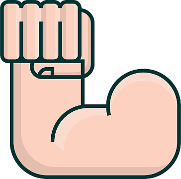 卡通粉色强壮手臂