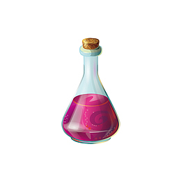 矢量粉色魔法药水
