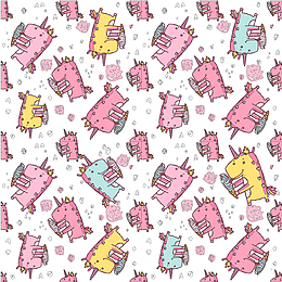 彩色吃冰淇淋的独角兽